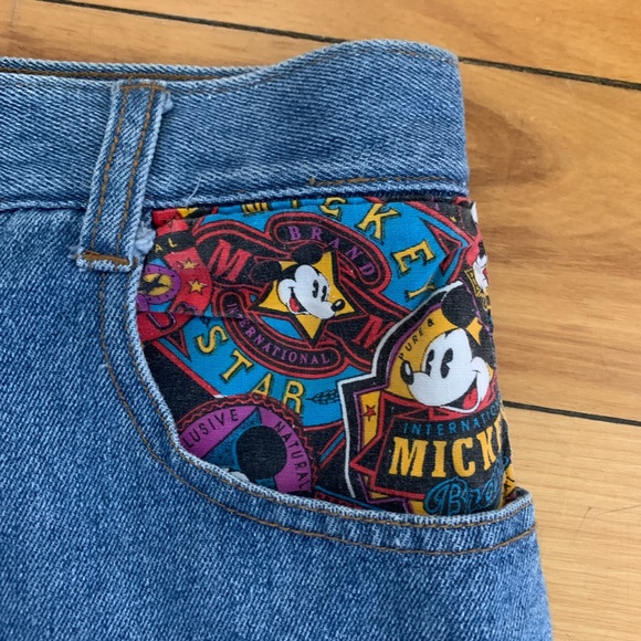 RARE Rainbow Co Disney Mickey Mouse 90s Mom Jean Shorts - Picture 3 of 5
